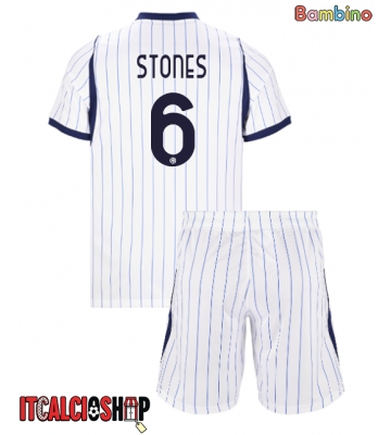 Inter Milan John Stones #6 Seconda Maglia Bambino 2026-27 Manica Corta (+ Pantaloni corti)